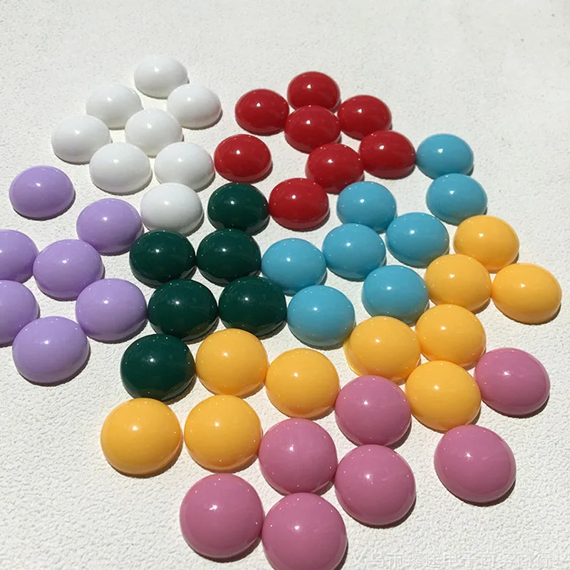 20pcs 14mm Glass Cabochon Tray Resin Charm Findings DIY Handmade Stud Earrings Ear Drops Patch For Jewelry Bead Accessory C250 | Украшения