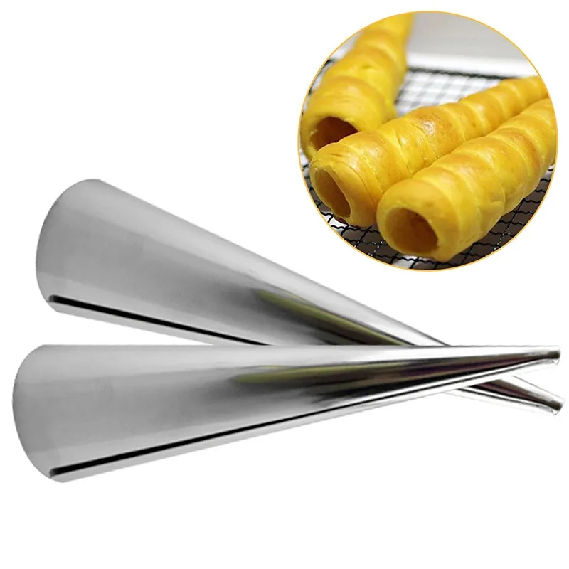 

1Pcs Creative Stainless steel Non-stick Cone-shaped Mltifunctional DIY Large Screw Tube Croissant Kitchen Baking Tools