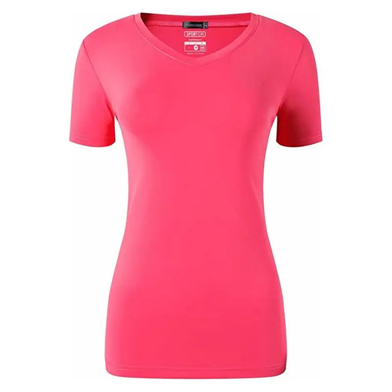 

jeansian Women's Slim Quick Dry Fit Breathable Short Sleeve T-Shirt Tee Shirt Tshirts Running Fitness Workout SWT240 Red