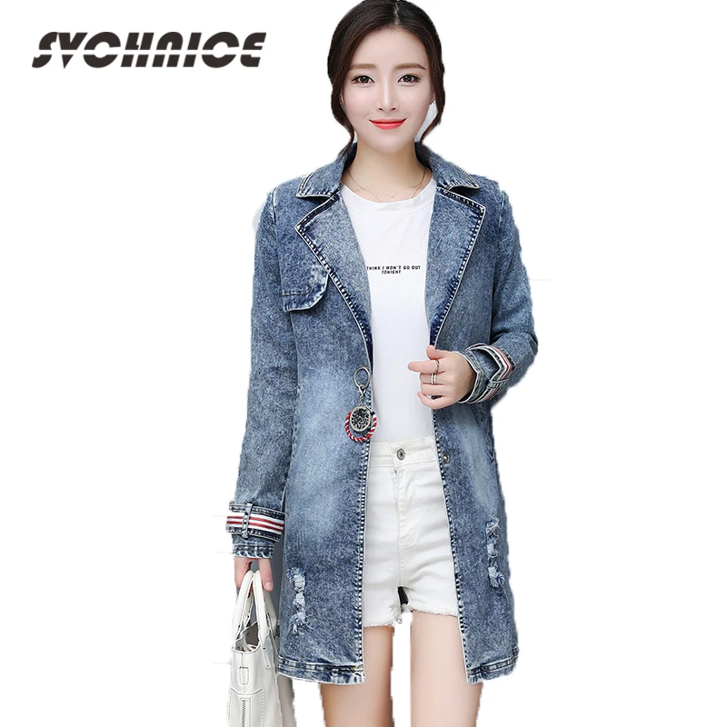 Buy 2XL Plus Size Women's Long Denim Jackets Coats
