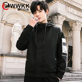 

WWKK Warm Jacket Men Fashion Casual Loose Mens Sportswear Bomber Jackets Running Rain Male Light-Weight Waterproof Charge Coats