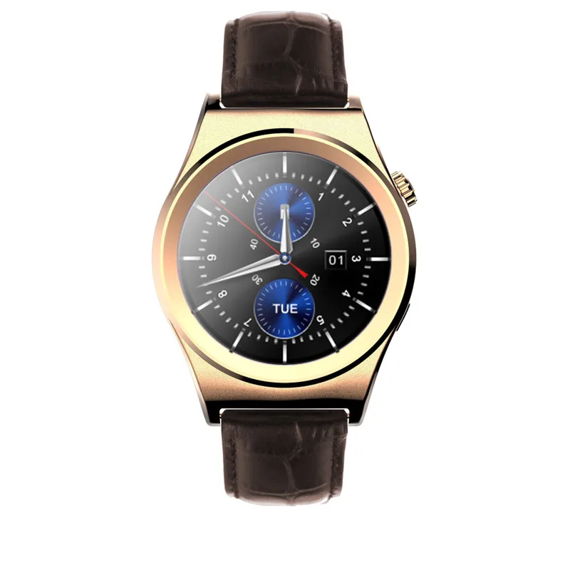 

Fashion Business Smart Watch Men Steel Leather Band Bluetooth Heart Rate Mintor Anti-lost Phone Remote Camera for IOS Android
