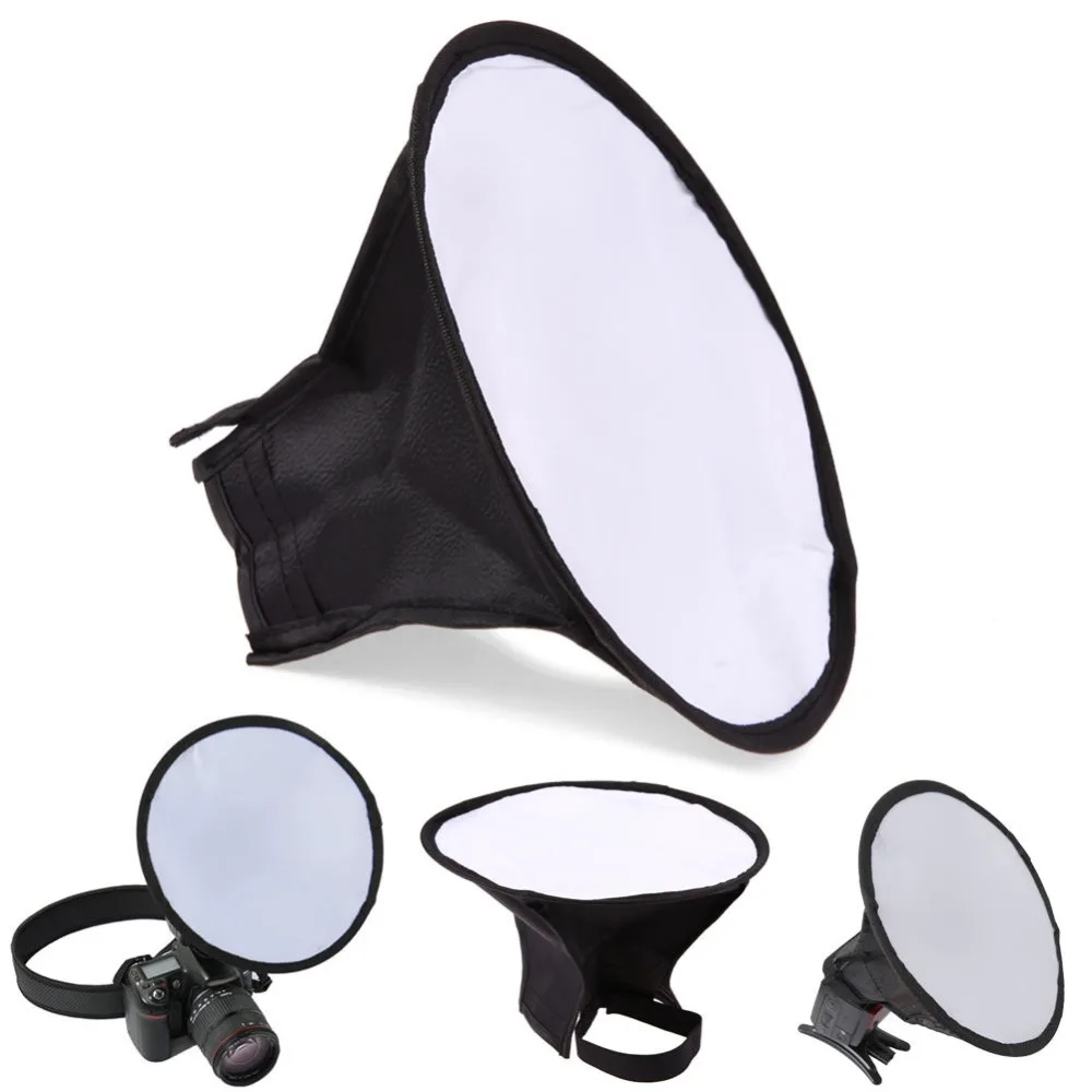 20cm Round Flash Softbox Diffuser Speedlight Mini Soft Box Photography