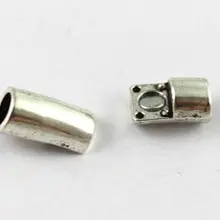 45 комплектов тибетская Серебряная Колонка Магнитная застежка для 6 мм кожаный шнур A11669