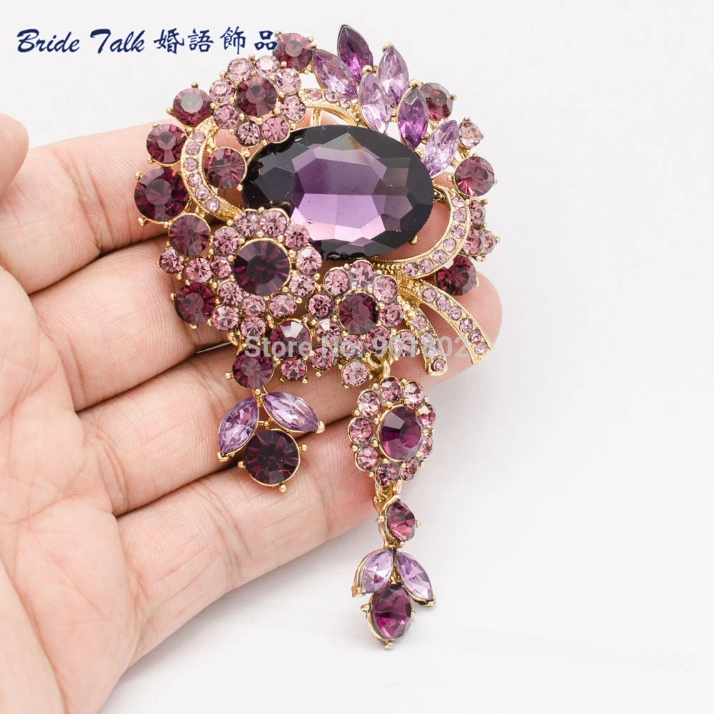 Женская Брошь с кристаллами 7 цветов 6537|brooches for women|bouquet broochpins women |