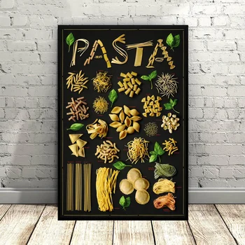 

The Pasta Poster Art Canvas Poster Nursery Art Wall Pictures for Living Room No Frame
