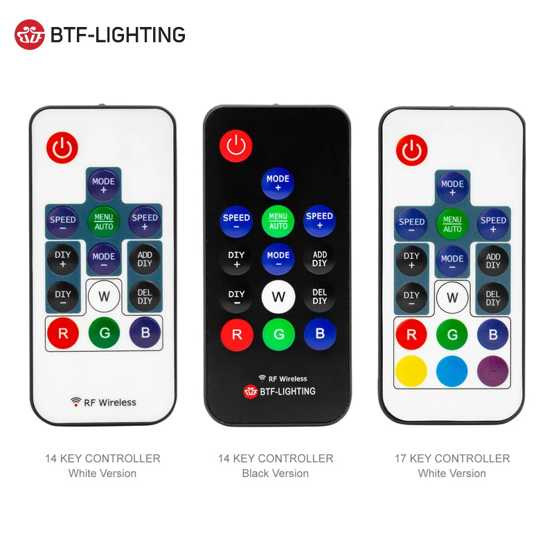 

WS2811/WS2812B Led RGB Pixel Controller 14key/17key Remote RF Wireless Mini Controller Digital Strip Light 3pin Tape DC5V-24V