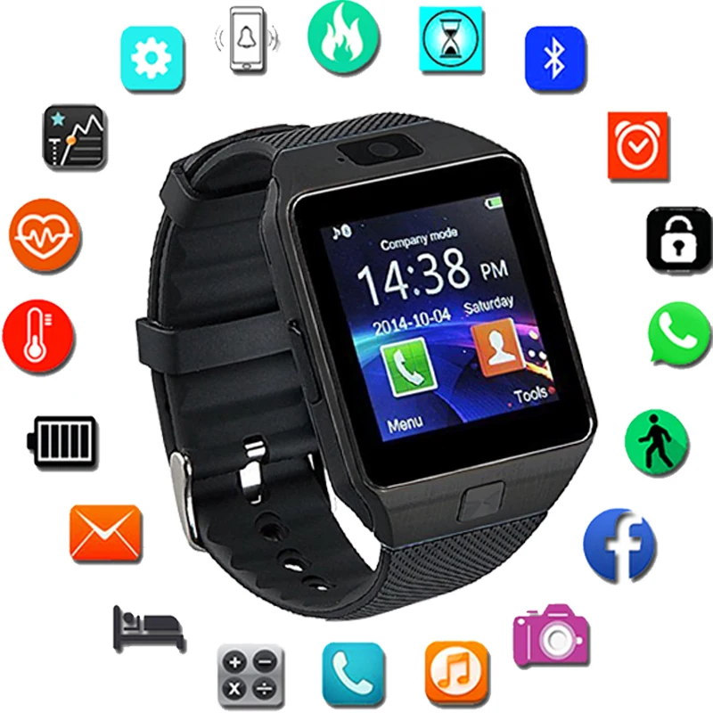 

New Smartwatch Intelligent Digital Sport Gold Smart Watch DZ09 Pedometer For Phone Android Wrist Watch Men Women's satti Watch