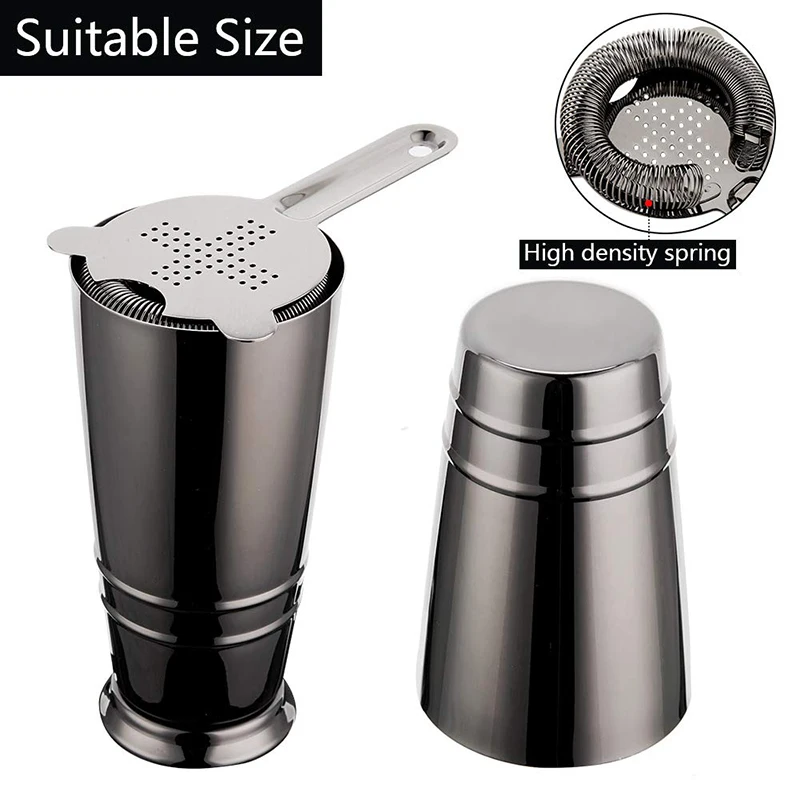 Cocktail Shaker Bar Set 18oz & 28oz Boston Shaker Tin Strainer Double Jigger 12" Mixing Spoon