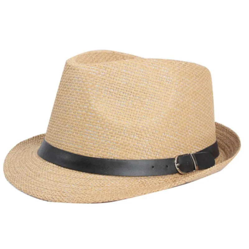 Популярная Летняя женская шляпа для отдыха, шляпа Трилби, унисекс, мужская соломенная Кепка - Цвет: C1