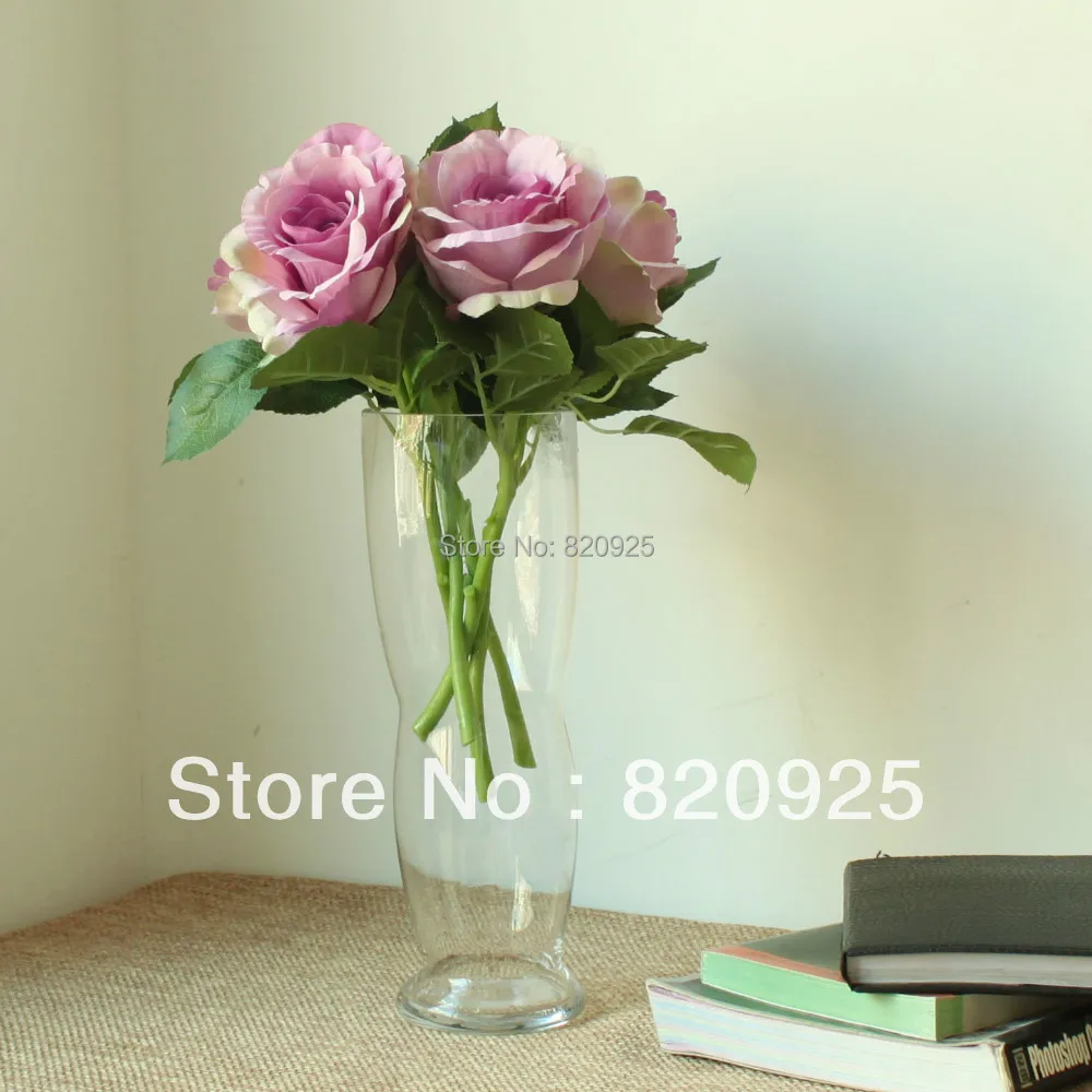 2 x Light Purple Rose Single Stems Artificial Flower Wedding Floral