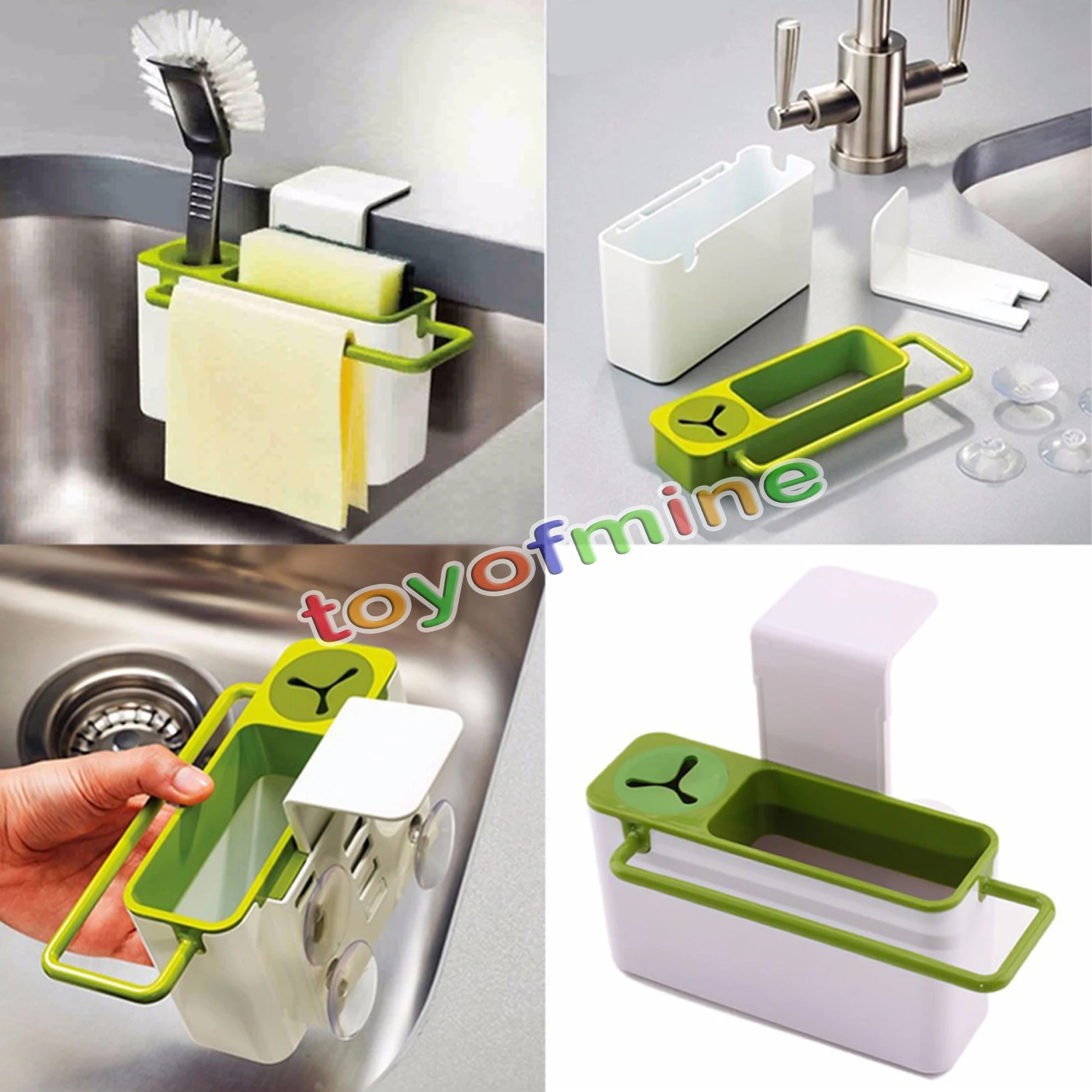 Brush Holder Sponge Suction Sink Draining Washing Towel Rack Holder W