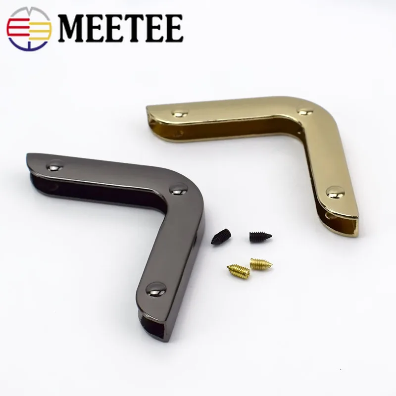 Meetee 4pcs 40mm Bag Corner with Screw Decoration Hardware Accessories