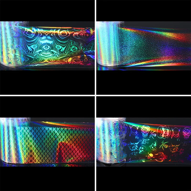 

1 Roll 4*100cm Holographic Nail Foils Laser Fish Scale Nail Art Transfer Foil Starry Sky Transfer Sticker Paper Decorations