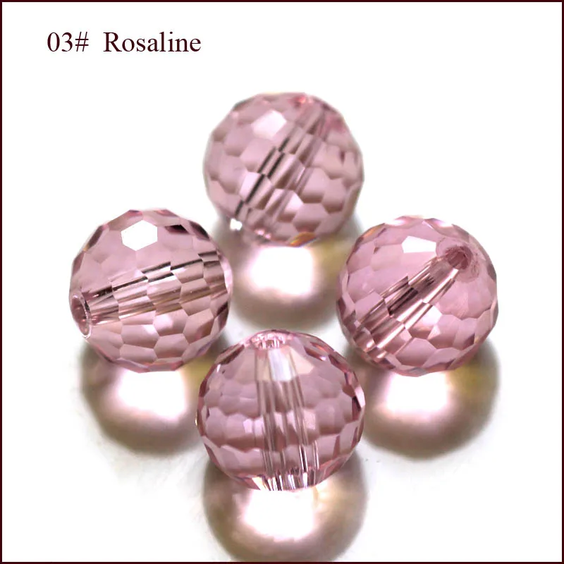 Смешанные цвета, верх AAA, 10 мм, 100 шт, Rondelle, австрийские граненые стеклянные бусины, Свободные Круглые бусины для изготовления ювелирных изделий - Цвет: rosaline