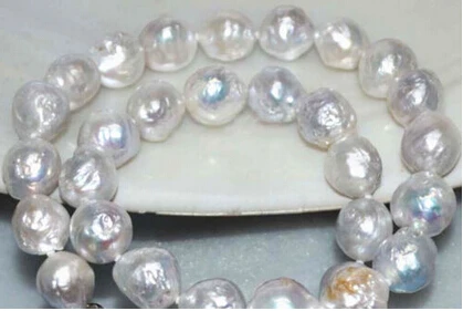 

Free shipping >>@ > baroque luster AAA 18"11-12 MM NATURAL SOUTH SEA white PEARL NECKLACE