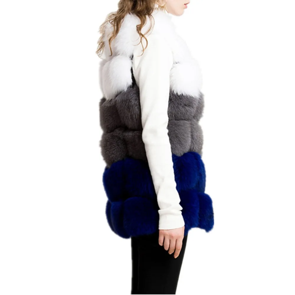 Colly Haute Fourrure Survêtement Femmes Manteau Chaud Faux Lisa De Gilet D'hiver Qualité Blanc Veste Longue Luxe Renard S5dwnq5xXR