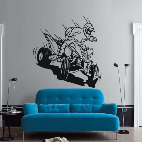 

Wall Decal Quad Bike Quadricycle ATV Race Moto Speed Extreme Removable Art Vinyl Quote Wall Sticker Decal Mural Kids Room Decor