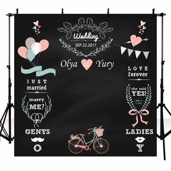 

Customized Vinyl Photography Background Blackboard Flower Custom DIY Wedding Backdrop for Photo Studio G-109