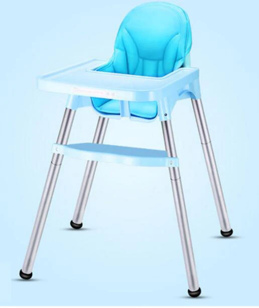 Из кожи ПУ Портативный Детское сиденье детский обеденный стол многофункциональные регулируемые складные стулья для детей - Цвет: PU leather  blue