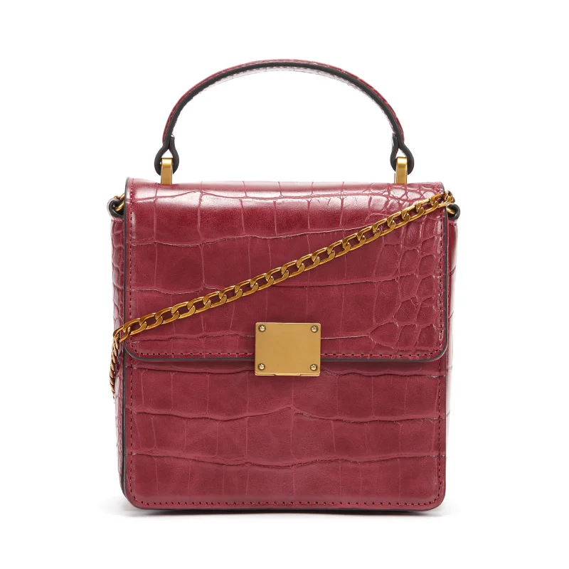 

New Leisure Banquet Fashion Single Shoulder Slant Handbag Flap Totes Women metal chain Red wine Bolsa feminina Borsa femminile