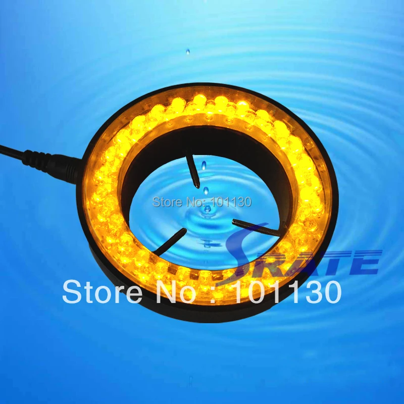 

Yellow Light 60 Led Lamps Stereo Biological Zoom Microscope LED Circular Ring Microscopy Lighting with Adapter 220V or 110V