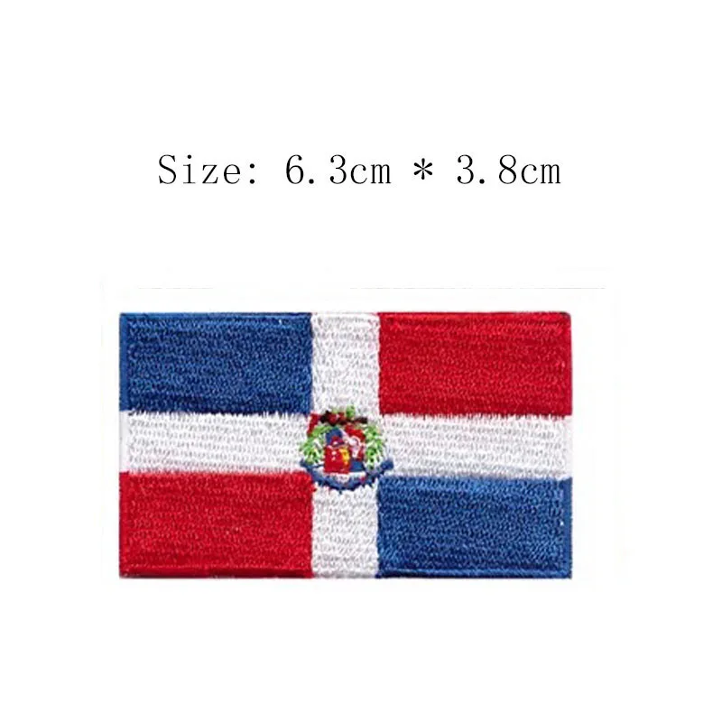 

Dominican Republic 2.5" wide embroidery flag patch Wholesale free shipping iron sew on bags left chest SANTO DOMINGO for Jacket