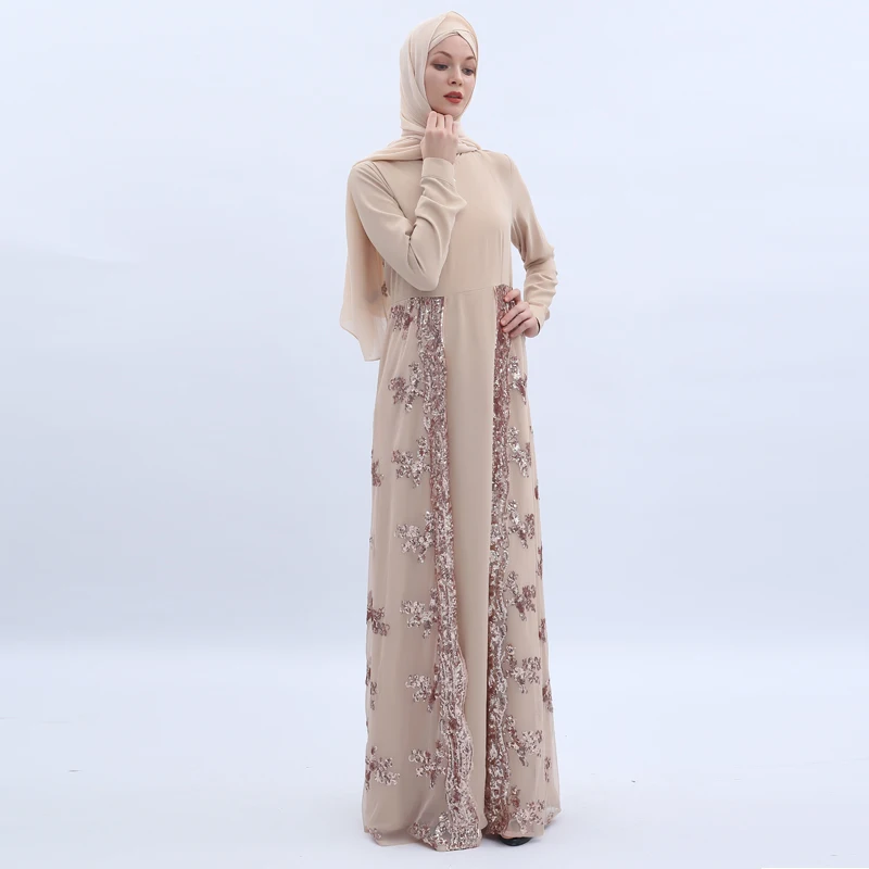 Блесток абайя, Кафтан Дубай Арабский мусульманский платье хиджаб женщин Кафтан халат Femme Musulmane Longue Vestidos Eid турецкие платья Elbise