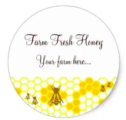 С Пчелой и сотами дюймов мед 1,5 Art Custom Стикеры на банки