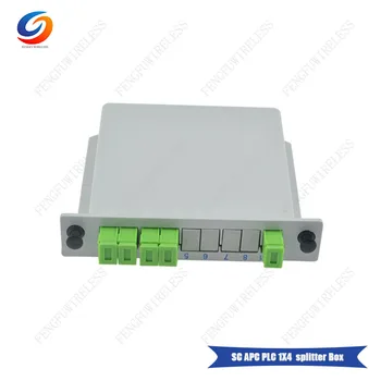 

Free shipping 10pcs/lot Splitter Fiber Optical 1*4 SC APC LGX box PLC cassette card insering SC/APC PLC splitter