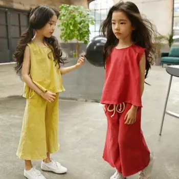 

2pcs Fashion Girls Clothing Sets 2020 Summer Baby Girls Clothes Pants Children Clothing Sets Toddler Girls Suits Tops + Pants 12