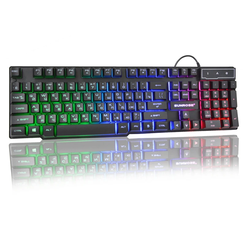 Игровая клавиатура имитация Механическая подсветка Pro Gamer Проводная с USB игровые