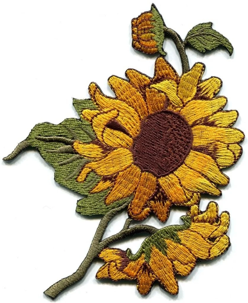 

1pc Sunflower Granny Chic Retro Boho Sew Sewing Applique Iron-on Patch Flower Embroidered Fabric Patchwork Vincent Van Gogh