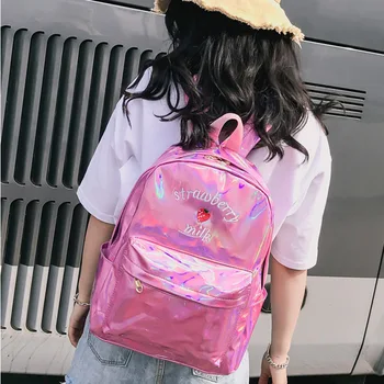 

Backpack female Schoolbag PU Girl Fashion Durable Travel Pouch Women bagFA$1