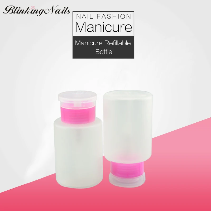 60ML 150ML Empty Pump Dispenser font b Nail b font Polish Liquid Alcohol Remover Cleaner Bottle