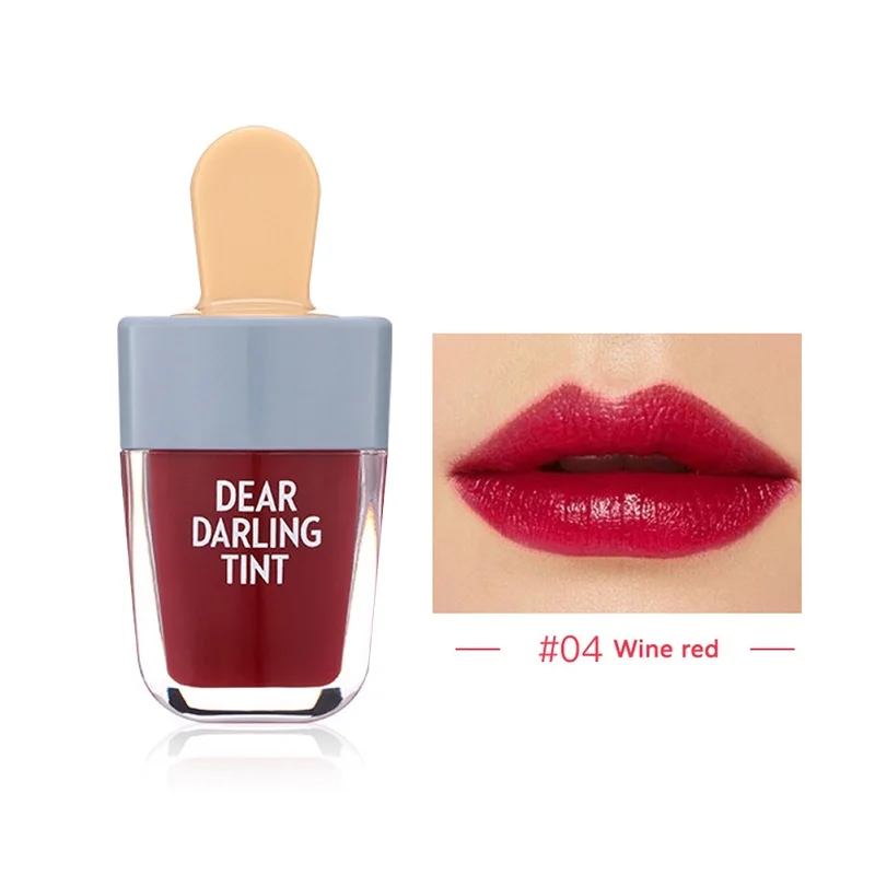 1PC batom Super Ice Cream Lip Gloss Waterproof Long Lasting Makeup Liquid Lipstick Sweet Red Lip Tint 5 color 1PC batom Super Ice Cream Lip Gloss Waterproof Long Lasting Makeup Liquid Lipstick Sweet Red Lip Tint 5 color