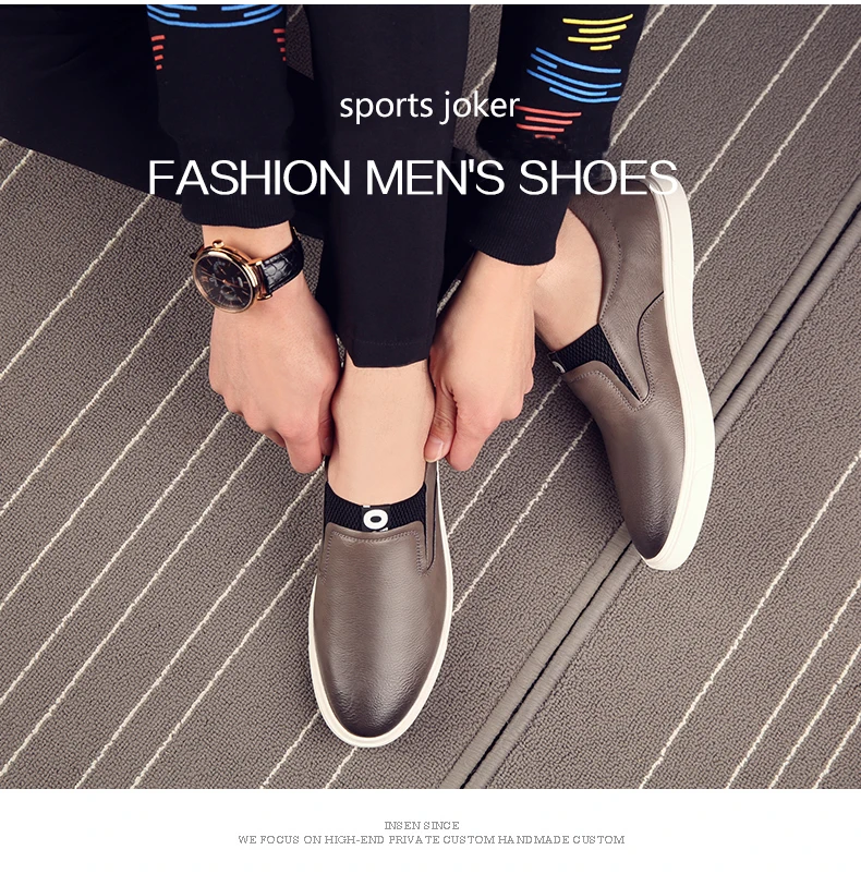 BIMUDUIYU г. Новая брендовая Весенняя мужская повседневная обувь слипоны из искусственной кожи дышащие ботинки с плоской подошвой в Корейском стиле, удобная обувь для отдыха