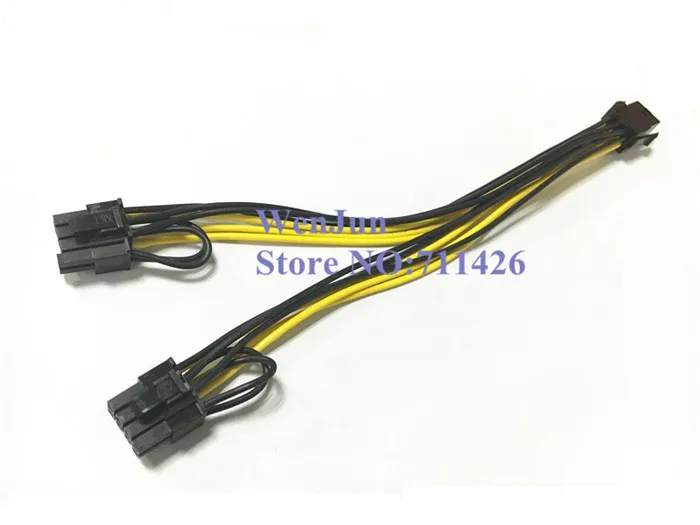 正規販売店 100ピースpci-e pcie pci express 6ピンメスデュアルダブル2ポート8ピン(6 + 2ピン)男性アダプタ