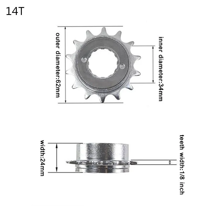 14T 16T 18T 20T 22T 24T фиксированная Шестерня BMX Велосипедное колесо свободного хода односкоростное маховик Звездочка Аксессуары для велосипеда CZF002