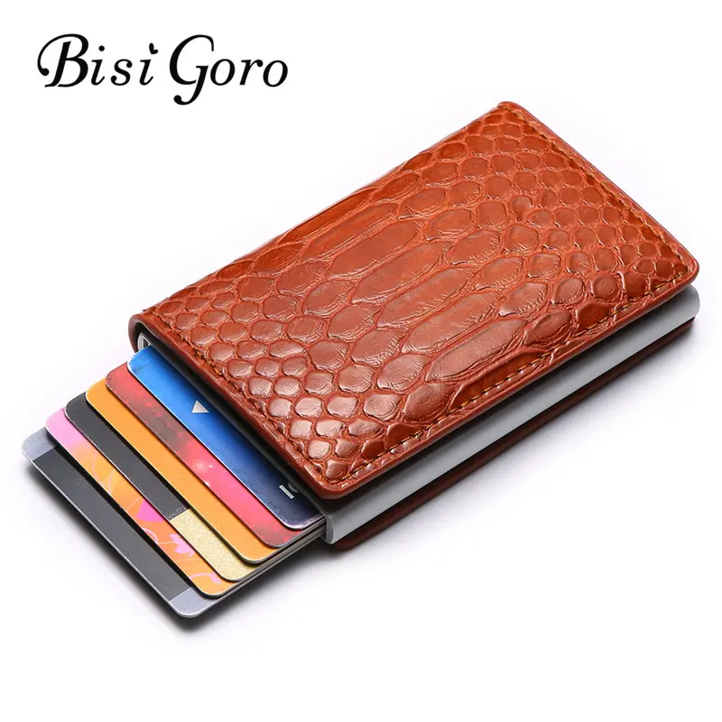 

BISI GORO 2019 RFID Card Holder High Quality Suitcase Blocking Card Wallet Aluminum Box Slim Business Card Holder Dropshipping