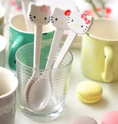 

1 Piece New Lovely Hello Kitty Cup Spoon Tea Coffee Ice Cream Scoop Dipper