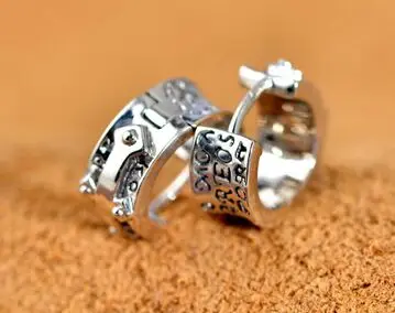 

S925 silver men and women couple earrings fashion, allergy wild earrings