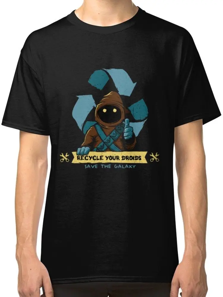 Recycle your droids-Jawa Мужская черная футболка одежда 2019 Новая модная футболка брендовая футболка с принтом в стиле хип-хоп высокое качество