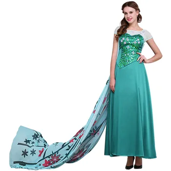 

Snow Queen Elsa Dress Costume Adult Elsa Cosplay Costume Halloween Carnival Party Costume