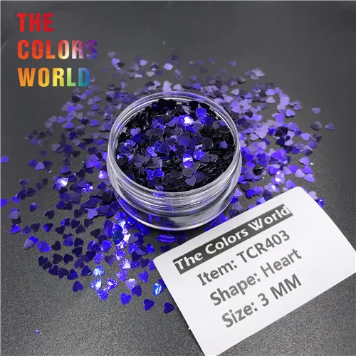 TCT-352 Chameleon Color Heart 3MM Nail Glitter Nail Art Decoration Makeup Tattoo Tumblers Crafts Festival Accessories Supplier - Цвет: TCR403   200g