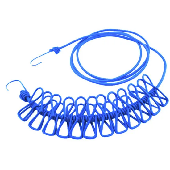 Новая вешалка расширяемая дорожная портативная новая веревка с горячим ветрозащитным 12 зажимами растягивающаяся уличная бельевая веревка сушилка для одежды