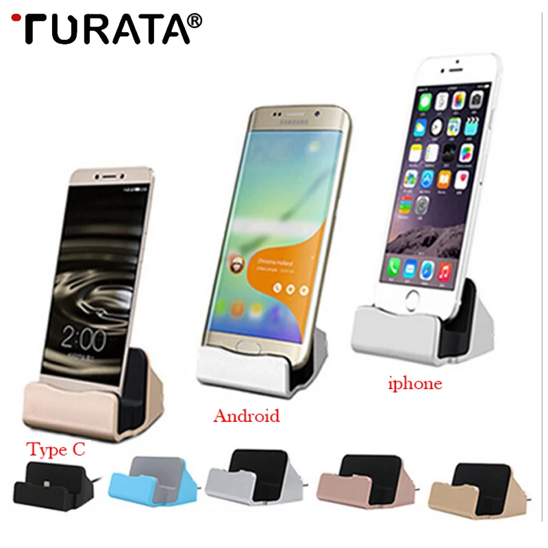 

Turata Android Mobile Phone Charger Base Micro USB Type C Charging Syncing Docking Station For Samsung Xiaomi Huawei iphone X