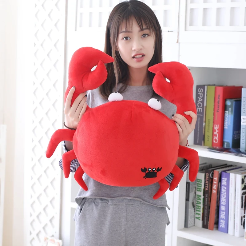 Забавная плюшевая подушка для краба Kawaii 30 см/50 см Мягкая красная игрушка с