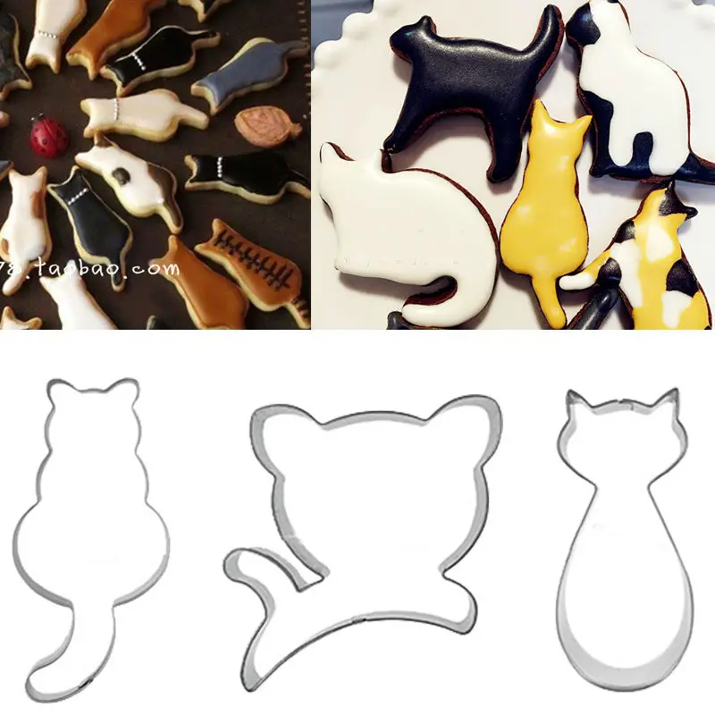 1pcs Cute cat metal cookie cutter patisserie animal biscuit mold