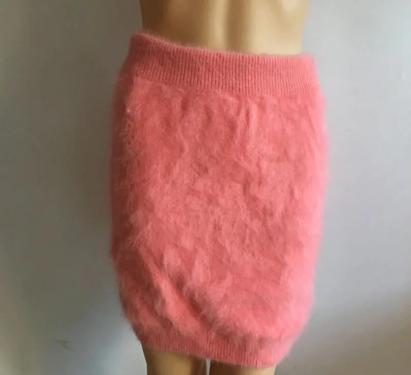 LOVELYDONKEY зимняя женская тонкая вязаная норковая кашемировая юбка, осенняя Теплая юбка на заказ, разные цвета, M612